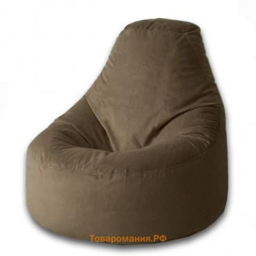 Кресло-мешок Комфорт, размер 90х115 см, ткань велюр, цвет коричневый