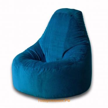 Кресло-мешок Комфорт, размер 90х115 см, ткань велюр, цвет синий