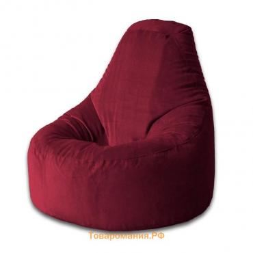 Кресло-мешок Комфорт, размер 90х115 см, ткань велюр, цвет бордовый