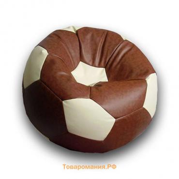 Кресло-мешок «Мяч», размер 90 см, см, искусственная кожа, коричневый, бежевый