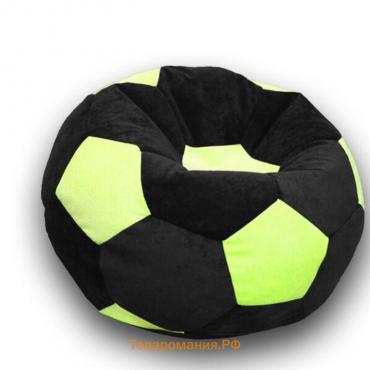 Кресло-мешок «Мяч», размер 70 см, см, велюр, цвет чёрный, зелёный