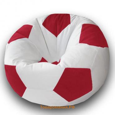 Кресло-мешок «Мяч», размер 80 см, см, велюр, цвет белый, красный