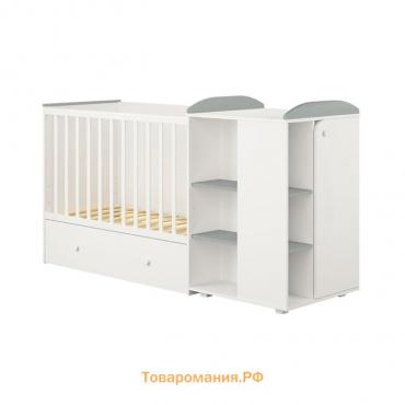 Кровать детская Polini kids Ameli 900, с комодом, цвет белый-серый