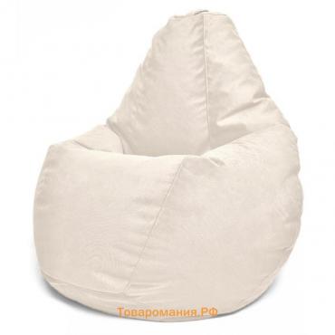 Кресло-мешок «Груша» Позитив Maserrati, размер L, диаметр 80 см, высота 100 см, велюр, цвет ваниль