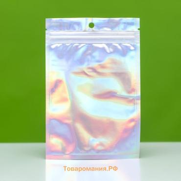 Пакет Zip-lock ПЭТ, иридисцентный, со сплошным окном, плоский, еврослот 10×15 см