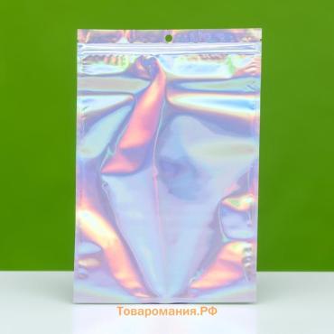 Пакет Zip-lock ПЭТ, иридисцентный, со сплошным окном, плоский, еврослот 20×30 см