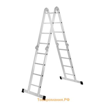 Лестница-трансформер ТУНДРА, алюминиевая, 4×4 ступени